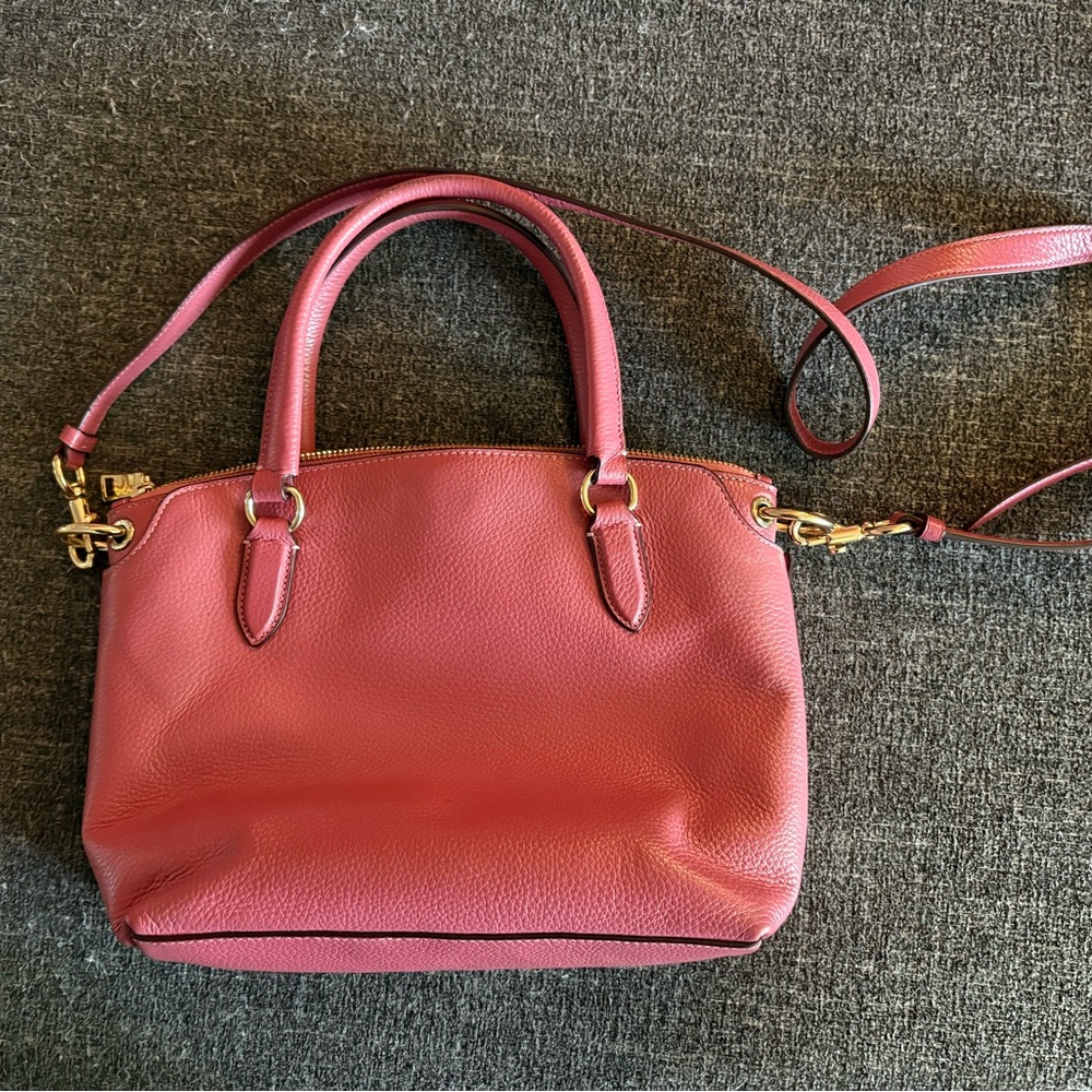 Coach Pink and Gold Crossbody Bag with Leather Finish - Picture 2 of 4